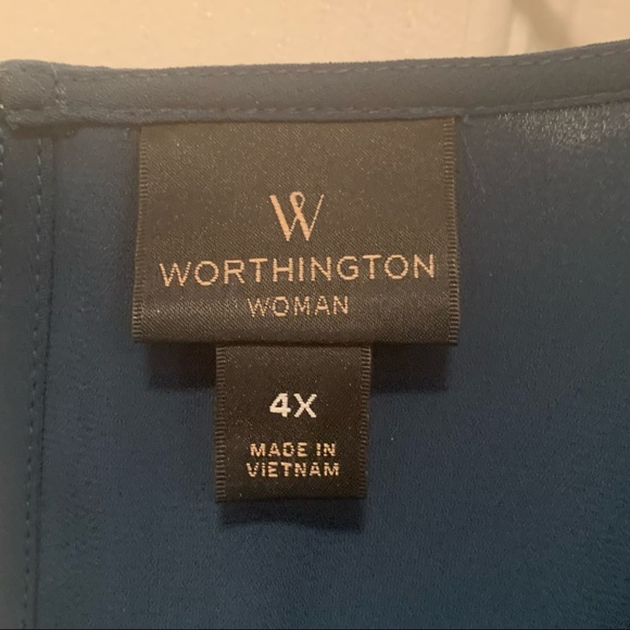 🆕💕 NWOT Worthington Long Sleeve Blouse Emerald Green - Picture 4 of 5